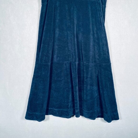 Me + Em Maxi Dress Womens 10 Blue Corduroy Quiet Luxury Costal Cowgirl Garden - Picture 8 of 14